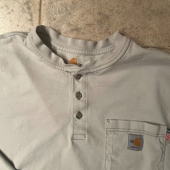 Carhartt Flame Resistance Force Cat 2 2112 Button Henley Long Sleeve Shirt - Picture 4 of 13